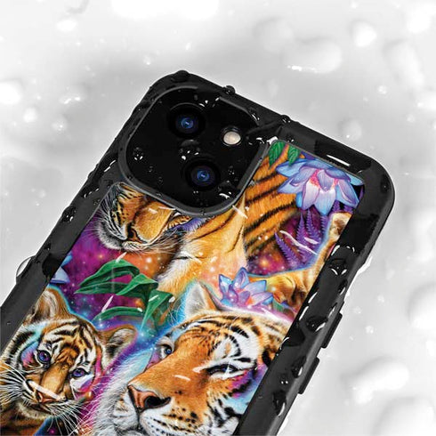 Daydream Galaxy Tigers by Sheena Pike iPhone 15 Plus Waterproof Case
